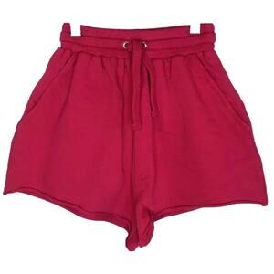 Lovers + Friends Sweat Shorts High-Rise Loungewear Red / Pink Size Small